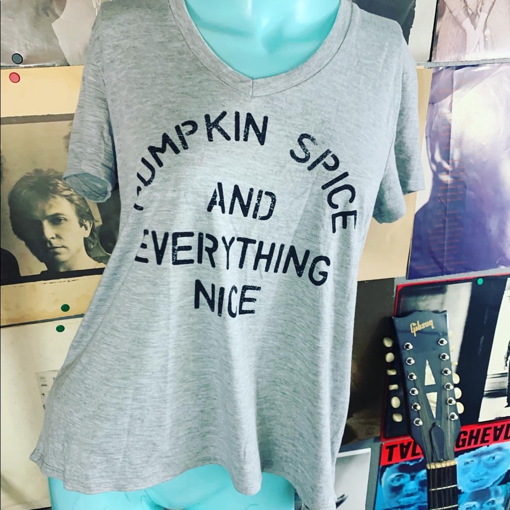 Fall Pumpkin Spice V-Neck Grayson Threads Top S